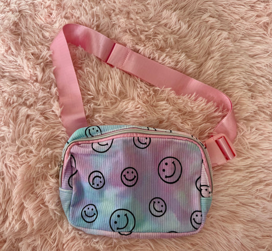 Kids Tie Dye Smiling Crossbody Bag