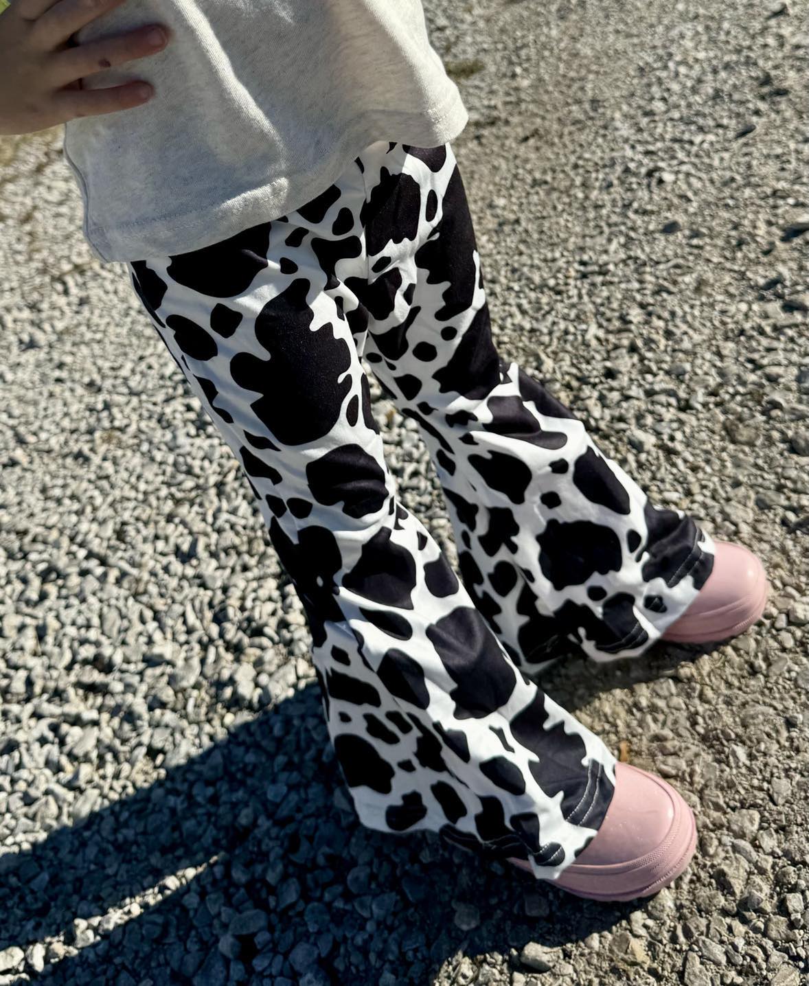 Cow Print Bell Toddler Girls Pants