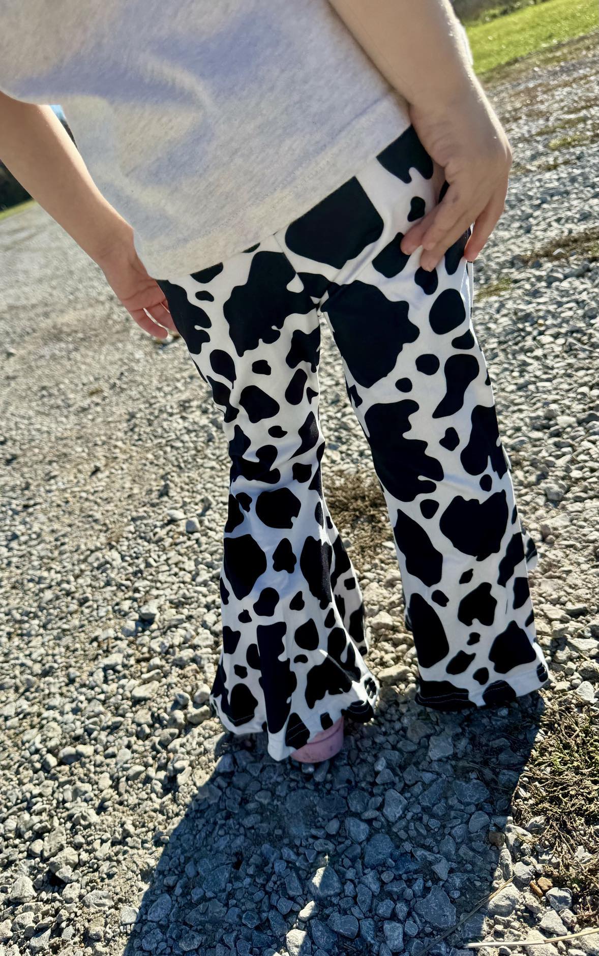 Cow Print Bell Toddler Girls Pants