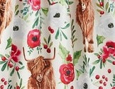 Highland Cow Girls Christmas Twirl Dress